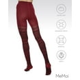 thumbnail image 6 of MeMoi Fair Isle Frost Cotton Blend Sweater Tights - Womens - Female (Small/Medium, Rhubarb), 6 of 10