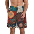 thumbnail image 2 of Uemuo Sunflower Bald Eagle Pattern Men's Swim Trunks Hawaiian Beach Bathing Suit Swimsuits Beach Quick-Dry Shorts with Pockets-Medium, 2 of 9