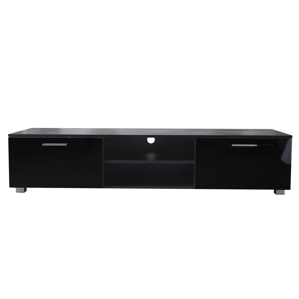 TV Stand with 2 and open shelves Wood TV Storage Stand Media