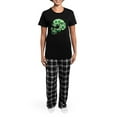 thumbnail image 4 of CafePress - Irish Lucky Skull Women's Dark Pajamas - Women's Short Sleeve Print T-Shirt and Pants Dark Cotton Pajama Set, 4 of 7