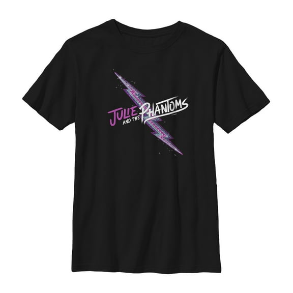 Boy's Julie and the Phantoms Lightning Bolt Logo  Graphic Tee Black Small