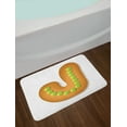 thumbnail image 2 of Christmas Alphabet Bath Mat, J Letter with Simple Dotted Ornamental Design Gingerbread Cookie, Plush Bathroom Decor Mat with Non Slip Backing, 29.5" X 17.5", Ginger Apple Green, by Ambesonne, 2 of 2