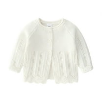 tarylea Toddler Girls Clothes Button down Crew Neck Cardigan Solid Color Long Sleeve Sweater Casual Loose Dressy Fall Infant Tops for 3 Months-3 Years