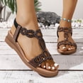 thumbnail image 2 of Rokment Women's Retro Indian Sparkling Rhinestones Wedge Dressy Slingback Sandals for Bride Wedding 2026 Beach Boho Mid Heels Elastic Ankle Strap Dress Summer Shoes Comfortable Black Size 6, 2 of 8