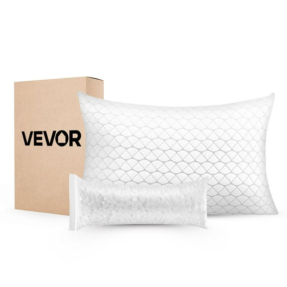 VEVOR Bed Pillow for Sleeping, King Size Luxury Quality Hotel Pillow with Memory Foam Fill, Supportive & Adjustable, Includes Natural Firber Pillowcase, Bedding for Back, Stomach and Side Sleepers