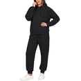 thumbnail image 6 of Jsaierl 2 Piece Sweatsuit Outfits for Women Winter Fleece Lined Warm Long Sleeve Hoodies Sweatshirt Casual Sweatpants Tracksuit Lounge Set, 6 of 10