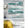 thumbnail image 3 of Teal Green Grey Lines Sheer Curtains 2 Panels Set Abstract Mottled Paints Graffiti Texture Sheer Window Curtains Light Filtering Rod Pocket Voile Drapes for Bedroom Living Room 52"X72", 3 of 8