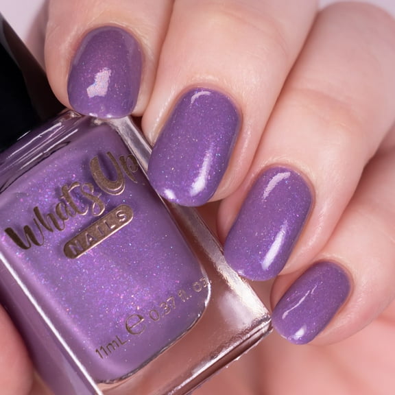 Whats Up Nails - Succulent Regular Nail Polish (Purple Crelly w/ Duochrome Flakies) 12 Free Cruelty Free Vegan