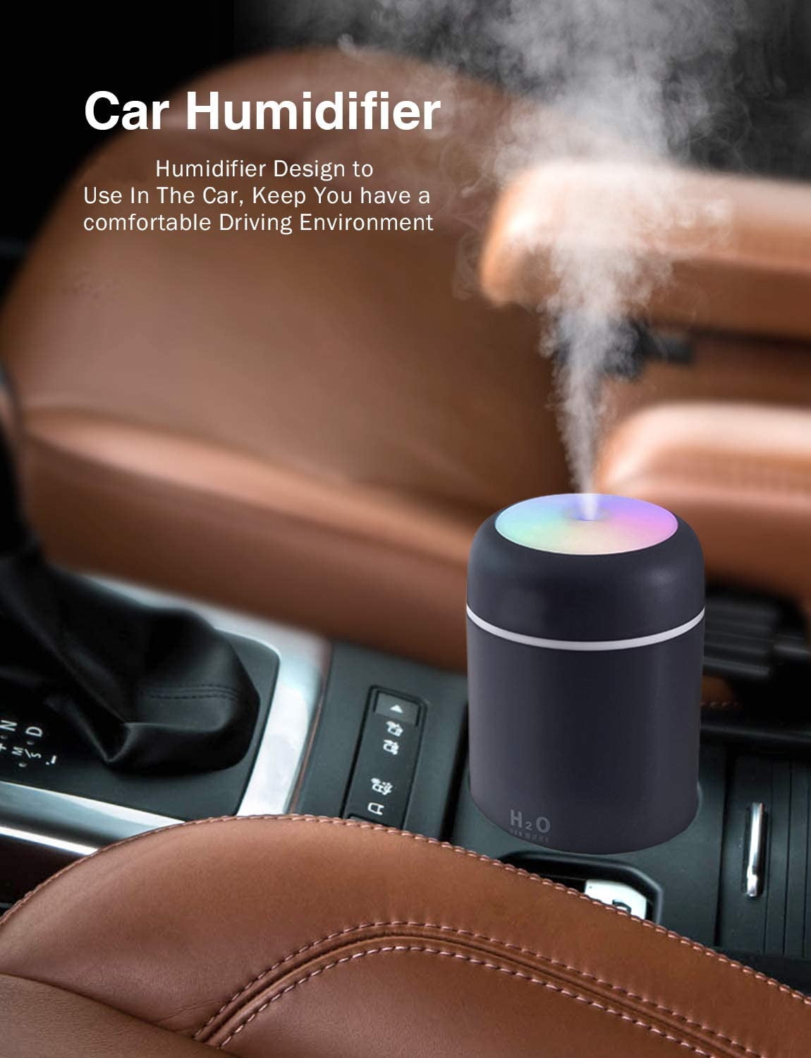 Fantiff USB Portable Mini Donut Humidifier Mist for Bedroom Home Office Car Humidifiers 