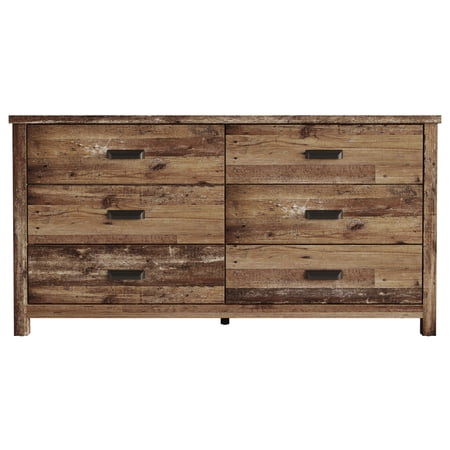 Home Design Racine 6 Drawer Dresser, Vintage Oak