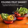 thumbnail image 4 of Colador plegable Juego de 2 coladores plegables de 4 cuartos de galón, colador de alimentos grande para drenar pasta, espaguetis, frutas y verduras, herramienta de cocina, 4 of 5