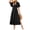 Black, variant on Women's Side Slit Surplice Flutter Sleeve Midi Dress 95% Polyester 5% Spandex Opaque Body Not Lined Care Wash Cold