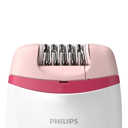 Philips Satinelle Essential Compact Hair Removal Epilator for Women, BRE235/04 - White And Pink