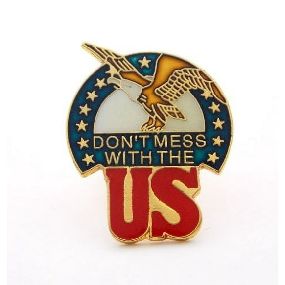 Don't Mess With The US Eagle Stars Lapel Hat Pin Patriotic USA Flag PPM497