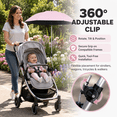 thumbnail image 3 of UPF50+ Universal Sun Umbrella for Strollers and Camping Carts, Adjustable Clip On Parasol, Anti-UV Shade Canopy for Baby Pram, Wagon and Outdoor Walking Use, 3 of 8