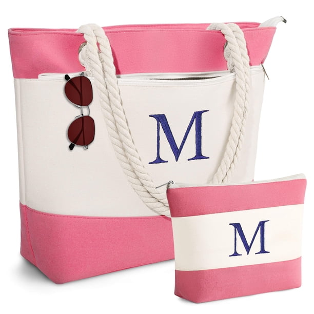 Bolsa de playa YOOLIFE bolsa de lona con iniciales personalizadas