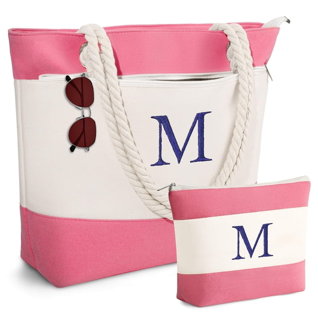 Bolsa de playa YOOLIFE bolsa de lona con iniciales personalizadas