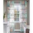 thumbnail image 4 of Beach Coastal Sheer Curtains 63 Inch Length 2 Panels Set for Living Room/Bedroom, Summer Coral Starfish Nautical Ocean Retro Kitchen Curtains Grommet Semi-Sheer Curtains Window Treatments 42"x63"x2, 4 of 7
