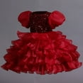 thumbnail image 3 of Robes de Princesse pour Fillettes Robe de Bal d'Anniversaire Manches Bouffantes Robe à Sequins en Tulle + Bandeau, 3 of 4