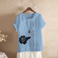 thumbnail image 2 of IROINNID Fashion Women Summer Loose Graphic Print Breathable Round-Neck T-Shirt Short Sleeve Casual Blouse On Sale, 2 of 5