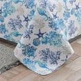 thumbnail image 3 of Smuge 3Pcs Twin Size Seashell Bedding,Coastal Beach Theme Soft Lightweight Microfiber Bedding Bedspreads Reversible Coverlet, 1 Quilt & 2 Pillow Shams (Blue), 3 of 10