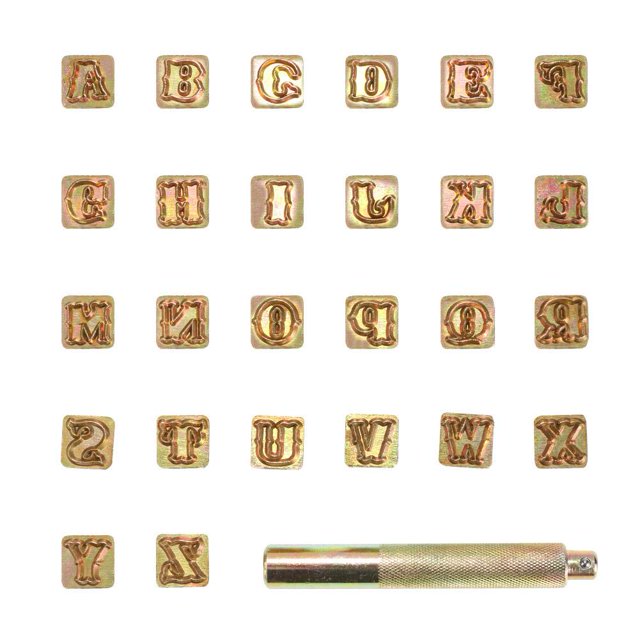Juego de Sellos Letras Del Alfabeto Kuymtek 26 Uds Herramientas de Cuero Y metal