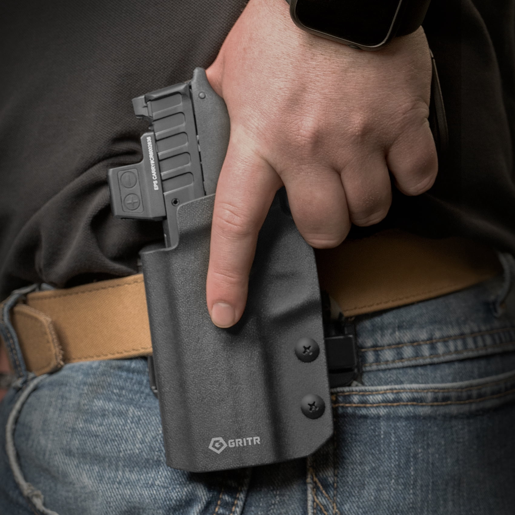 GRITR OWB Kydex Left Hand Holster for S&W M&P Shield EZ 9/380/Equalizer