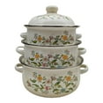 thumbnail image 4 of Elodie 3x Enamel Stockpots Vintage Design Soup Pots for Kitchen Cooking Restaurant Style B, 4 of 8
