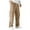 Khaki, variant on Havenre Men Wide Leg Sweatpants Drawstring High Waist Baggy Cargo Pants Casual Button Side Slit Running Athletic Jogger Trousers with Pockets Black XXL