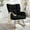 Black + Teddy, variant on Glider Rocking Chair for Living Room, Tufted Upholstered Accent Chair with Teddy Fabric and Metal Frame, High Back Armchair for Nursery, Bedroom, or Reading Corner