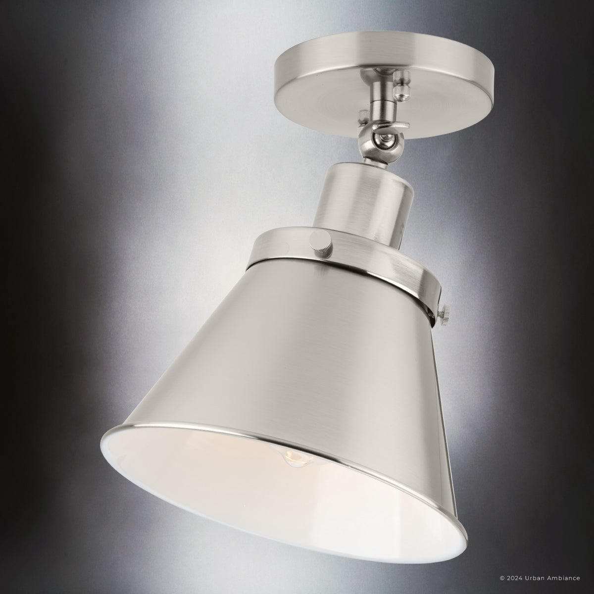 Luxury Modern Farmhouse Ceiling Light, Brushed Nickel, UHP4664