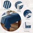 thumbnail image 5 of Navy Blue White Stripe Table Cloth Waterproof Tablecloths, Modern Rustic Vertical Striped Tablecloth Dining Table Cover for Kitchen Party Tabletop Outdoor, Rectangle Tablecloth 60x84 Inch, 5 of 9