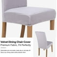 thumbnail image 4 of Velvet Stretch Dining Room Chair Covers, Soft Removable Washable Dining Room Chair Covers, Set of 2, Light Gray, 4 of 7