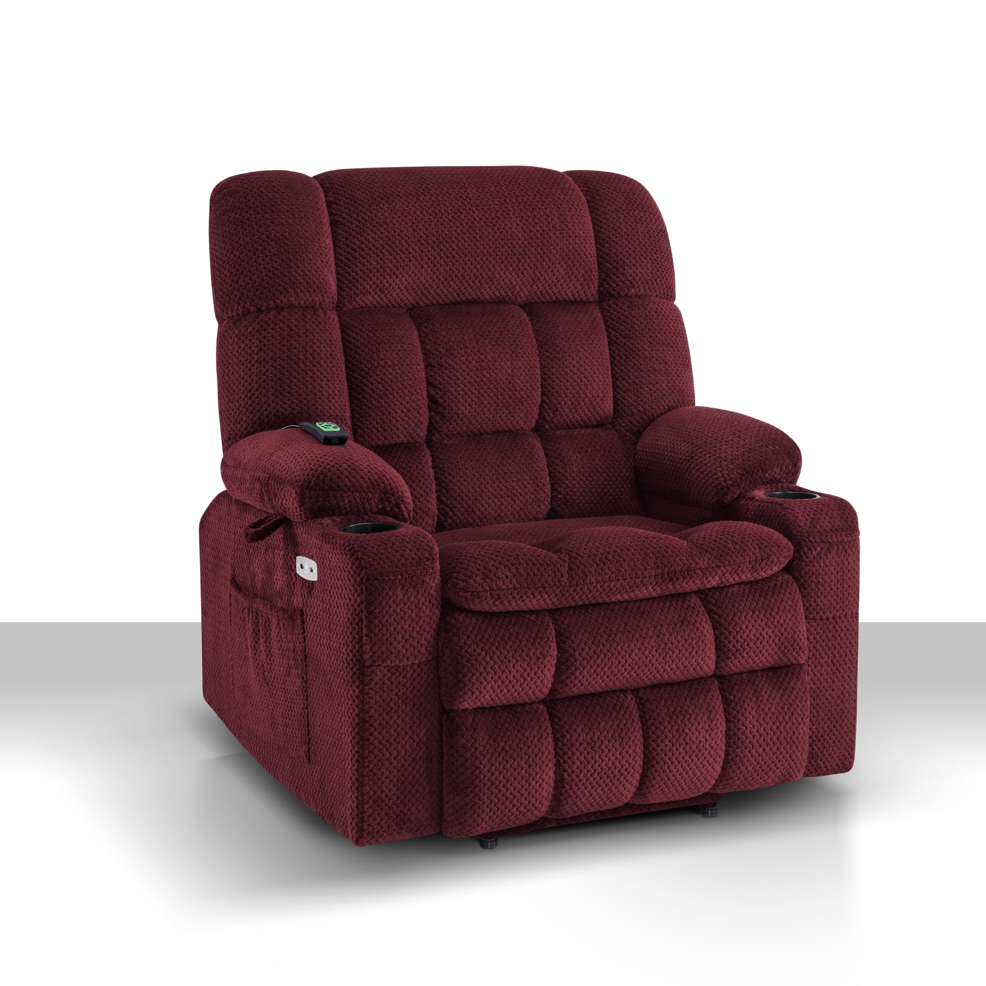 MCombo Oversized 27.2" Seat Width Dual Motor Power Recliner Lift Chair with Vibration and Heat for Height 5'7"-6'2", Infinite Position