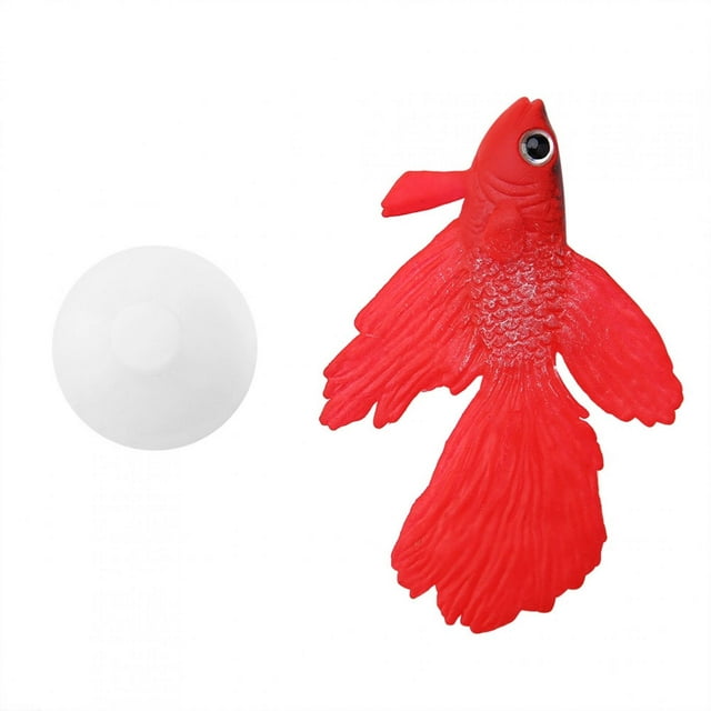 Aquarium Decoration Funny Artificial Silicone Small Fish Fish Tank Ornament Red Betta Fish