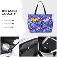 thumbnail image 5 of Yiaed blue Skull purple flower Print Large Capacity Beach Travel Bag - Waterproof Zipper Vacation Tote for Sandproof Storage, and Camping, 5 of 5