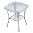 thumbnail image 6 of Gymojoy Patio Wicker Rattan Side Table Outdoor SquareTempered Glass Top End Table with Storage, Light Beige, 6 of 6