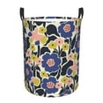 thumbnail image 1 of DouZhe Waterproof Collapsible Large Laundry Baskets, Vintage Flowers Blue Floral Prints Circular Hamper with Handles, 1 of 7
