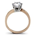 thumbnail image 2 of Two-Tone IP Rose Gold Stainless Steel Ring with AAA Grade CZ in Clear for Women Clear Stone Color Style TK1161 Size 5, 2 of 3