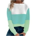 thumbnail image 2 of Dgankt Fall Sweaters Knitted Sweater with Contrasting Color Splicing Round Neck Long Sleeved Pullover Top,Size S-3XL, 2 of 9