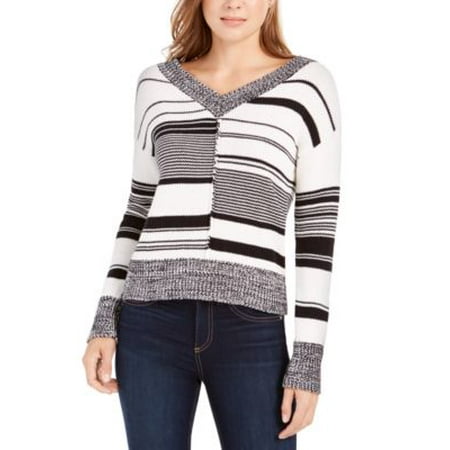 Calvin Klein Jeans Mixed-Stripe Sweater Black Mascarpone XL | Walmart Canada