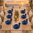 thumbnail image 2 of Homienly Dorm Dishes Set, 35-Piece Wheat Straw Dinnerware for 7, Plates Bowls & Cups, Lightweight Reusable Stackable Tableware, Microwave & Dishwasher Safe, College Apartment, Dark Blue, 2 of 8