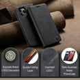 thumbnail image 4 of Case For iPhone 16 Pro Max Wallet Case, [RFID Blocking] Card Holder Stand [Shockproof TPU Interior Case] PU Leather Magnetic Protective Flip Cover for iPhone 16 Pro Max,Black, 4 of 11