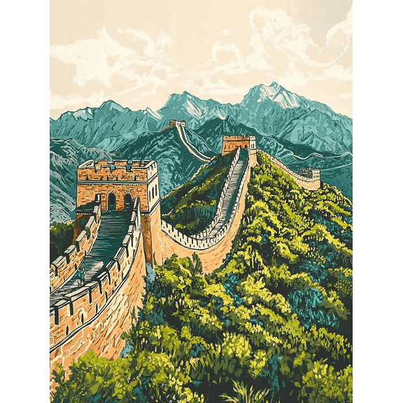 Great Wall of China Canvas Print/Wall Art,Perfect for Living Room,Office,Study,Hotel Decoration