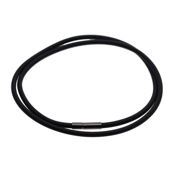 2x Cadena de Collar de Cuerda de Caucho Negro Cobre de 3 Mm de Ancho (45 Cm / 50 Cm / 55 Cm) perfecl Collar de gafas