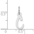 thumbnail image 3 of 14k White Gold Small Slanted Block Letter C Initial Charm - 12.72mm, 3 of 5
