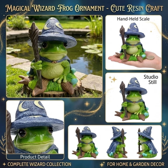 Frog Resin Figurine, Halloween Decorations for Home, Spooky Toad Statue for Shelf Decor, Cute Animal Ornament for Fall Table Centerpiece
