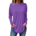 thumbnail image 2 of kytmyeq Tee Shirts For Women Fall Casual Long Sleeve Shirts Sweatshirt Solid Color Top Pullover, 2 of 5