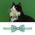 thumbnail image 3 of Collar de gato separable con linda pajarita, cuello clásico con de cuadros con hebilla de seguridad ajustable, apto para , , - beige Verde beige Salvador Collar de gato, 3 of 9