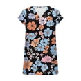 thumbnail image 6 of Mifsaly Vacation Tops for Women Floral Print V-Neck Short Sleeve Blouses Comfortable Relaxed Office Work Shirts Weekend Going Out Summer Outfits XL, 6 of 6